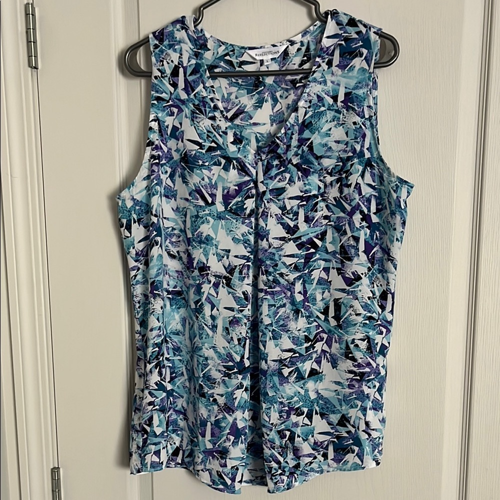 Northern Reflections- size large, blue purple and white blouse